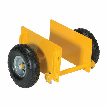 VESTIL Yellow Adjustable Panel Dolly 600 lb Capacity Pneumatic Casters PLDL-ADJ-10PN